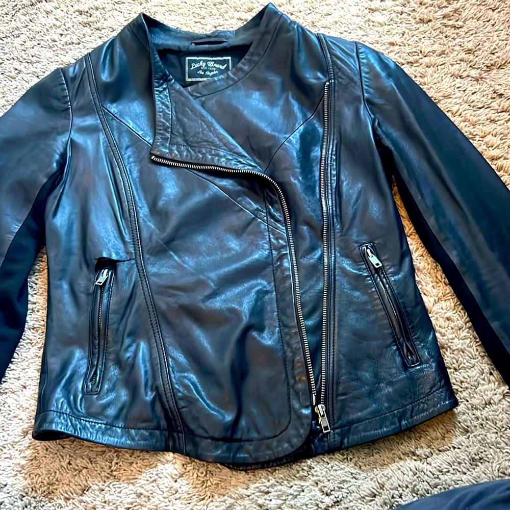 Lucky Brand, Moto jacket, fully lined, 100% Lamb leather, size Small